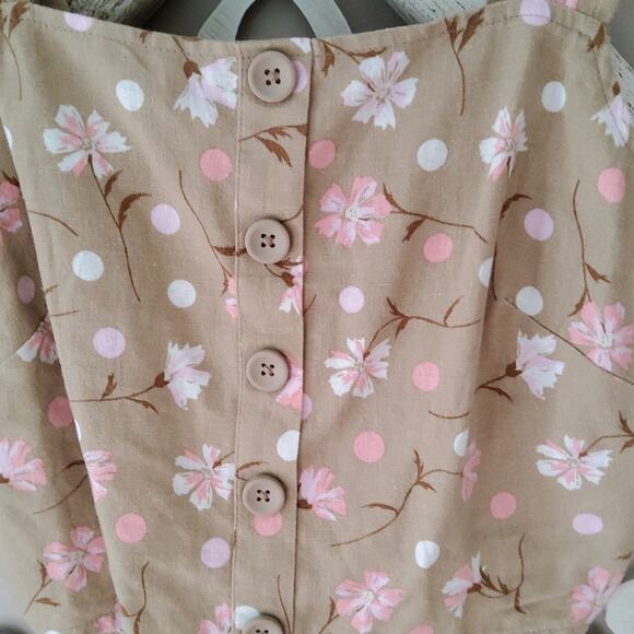 bp Nordstrom Women's Junior Small Button Front Linen Blend Crop Tank Top - Picture 7 of 11